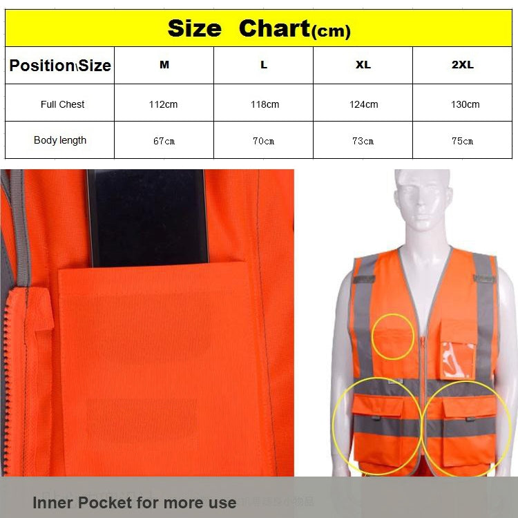 Multi-pockets Safety Vest Reflective Workwear Clothing, Size:M-Chest 112cm(Yellow) - Reflective Safety Clothing by PMC Jewellery | Online Shopping South Africa | PMC Jewellery | Buy Now Pay Later Mobicred