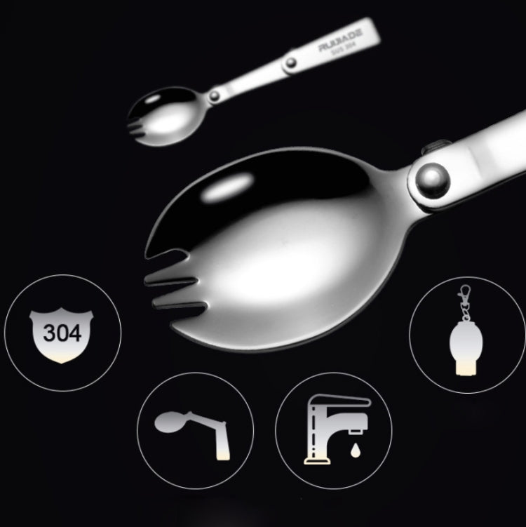 2PCS Stainless Steel Folding Fork Spoon Integrated Dual-use Picnic Portable Tableware, Random Color Delivery(Spoon) - Cookwares & Tablewares by PMC TechLife | Online Shopping South Africa | PMC TechLife