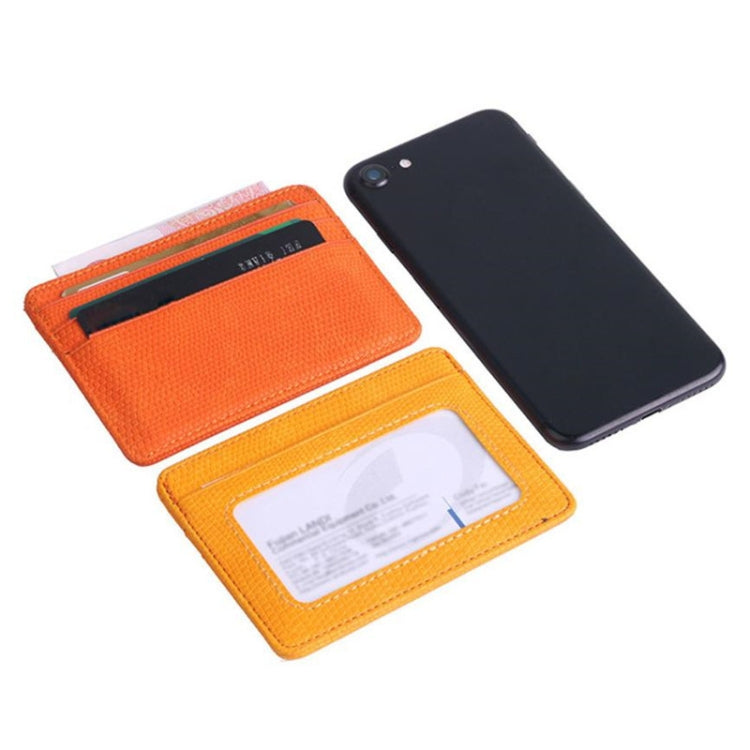 Lizard Pattern PU Leather Bank Card Set Card Package(Orange) - Card & Passport Bags by PMC TechLife | Online Shopping South Africa | PMC TechLife | Buy Now Pay Later Mobicred
