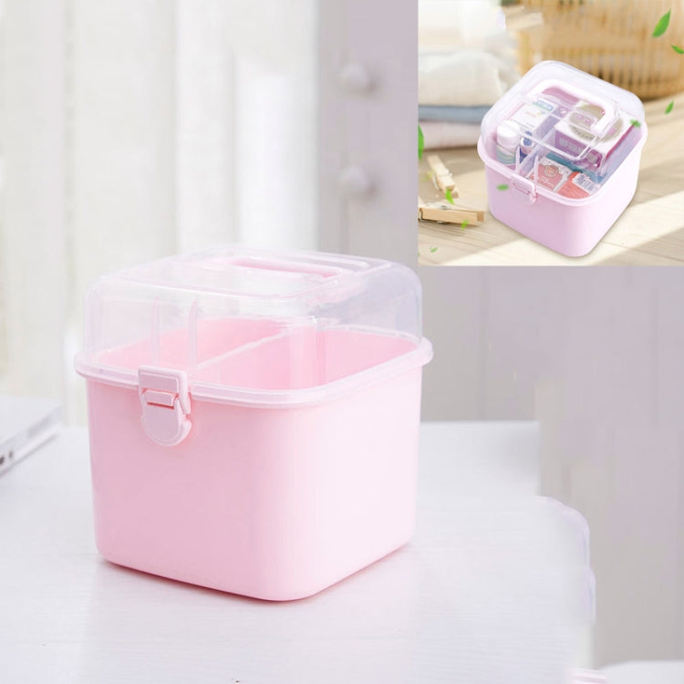 Multifunctional Transparent Plastic Cosmetic Storage Box Household Supplies Storage Pill Box(Pink) - free shipping - PMc TechLife - Order now!