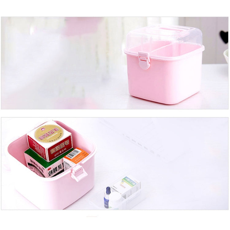 Multifunctional Transparent Plastic Cosmetic Storage Box Household Supplies Storage Pill Box(Pink) - free shipping - PMc TechLife - Order now!