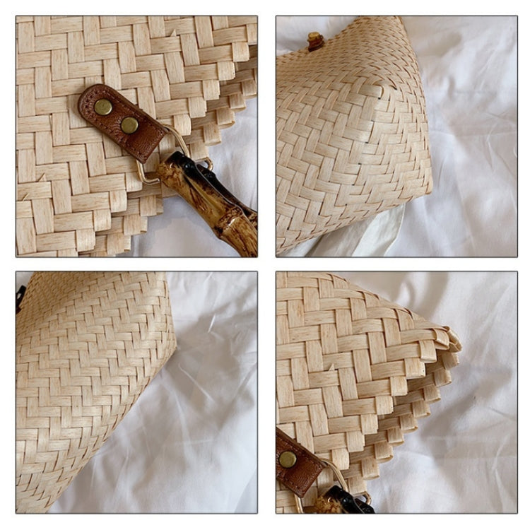 Retro Large-Capacity Bamboo Portable Straw Beach Bag(Brown) - Handbags by PMC TechLife | Online Shopping South Africa | PMC TechLife | Buy Now Pay Later Mobicred