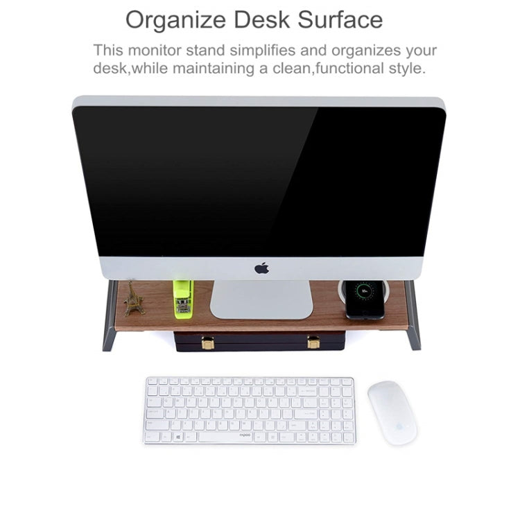 Monitor Stand Riser with Metal Feet for iMac MacBook LCD Display Printer, Lapdesk Tabletop Organizer Sturdy Platform Save Space(Light Wood Grain) - Laptop Stand by PMC Jewellery | Online Shopping South Africa | PMC Jewellery | Buy Now Pay Later Mobicred