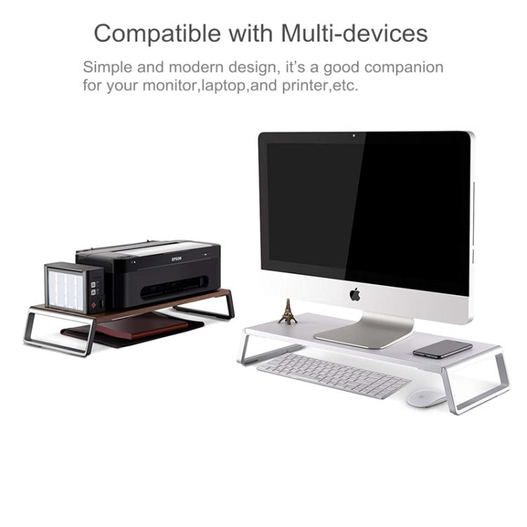 Monitor Stand Riser with Metal Feet for iMac MacBook LCD Display Printer, Lapdesk Tabletop Organizer Sturdy Platform Save Space(Light Wood Grain) - Laptop Stand by PMC Jewellery | Online Shopping South Africa | PMC Jewellery | Buy Now Pay Later Mobicred