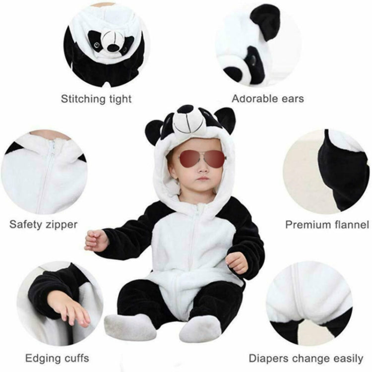 Babies Cartoon Animal Shape Flannel Jumpsuit Romper, Size:100CM(Panda) - Baby Clothing by PMC Jewellery | Online Shopping South Africa | PMC Jewellery | Buy Now Pay Later Mobicred