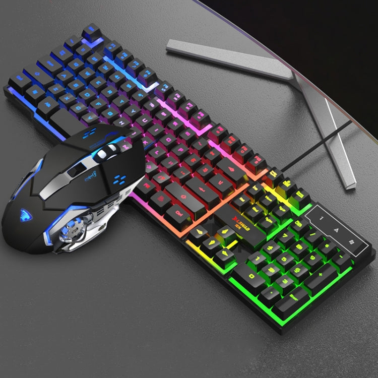 X-L SWAB GX50 Computer Manipulator Feel Wired Keyboard + Macro Programming Mouse, Color： Black Mixed Light - free shipping - PMC Jewellery - Order now!