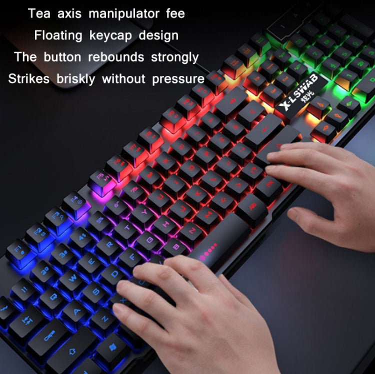 X-L SWAB GX50 Computer Manipulator Feel Wired Keyboard + Macro Programming Mouse, Color： Black Mixed Light - free shipping - PMC Jewellery - Order now!