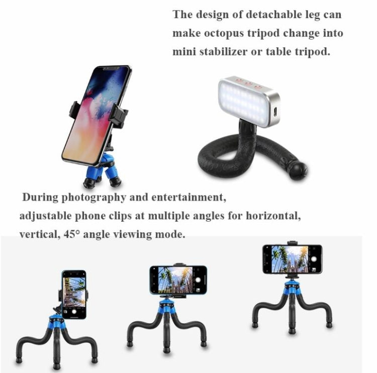 APEXEL APL-JJ07 Portable Hose Octopus Mini Mobile Phone Gopro Camera Selfie Live Stand(Blue Black) - Stand by APEXEL | Online Shopping South Africa | PMC Jewellery | Buy Now Pay Later Mobicred