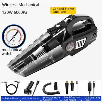 Car Vacuum Cleaner Air Pump Four-In-One Car Air Pump Digital Display 120W, Specification:Wireless, Style:Mechanical Watch - Vacuum Cleaner by PMC Jewellery | Online Shopping South Africa | PMC Jewellery | Buy Now Pay Later Mobicred