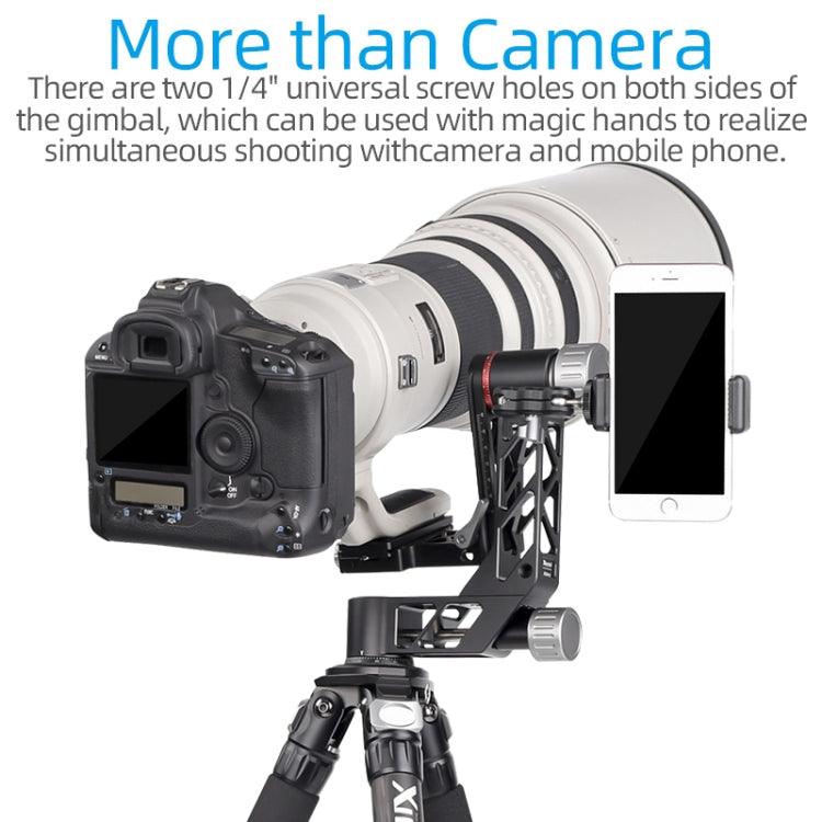 Xiletu Xgh3 360 Degree Rotation Horizontal Cantilever Hollow Gimbal Tripod Head - free shipping - PMC TechLife - Order now!