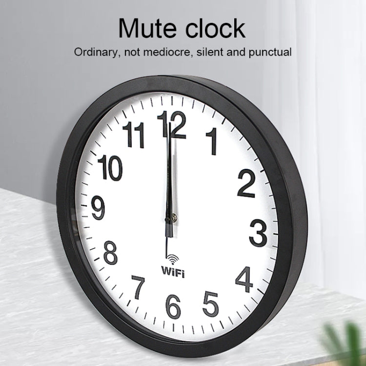 Smart Network Automatic Time Synchronization Wifi Wall Clock Modern Minimalist Silent Living Room Clock, Size:16 inch(Black) - Wall Clock by PMc TechLife | Online Shopping South Africa | PMc TechLife | Buy Now Pay Later Mobicred