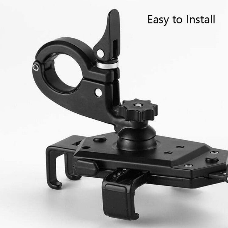 Bicycle Mobile Phone Holder Can Rotate And Adjust Fixed Aluminum Alloy Bracket Automatic Grab Bracket, Style:Rearview Mirror Installation(Silver) - Holders by PMC TechLife | Online Shopping South Africa | PMC TechLife | Buy Now Pay Later Mobicred
