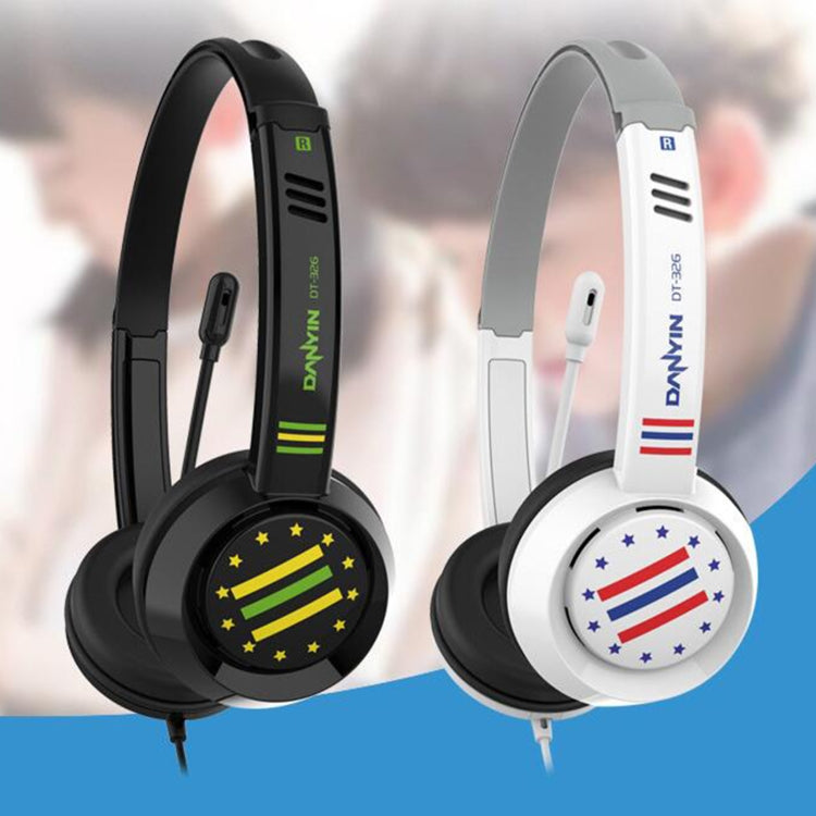 DANYIN DT326 Head-mounted Desktop Computer Children Learning Wire Headset with Microphone, Cable Length:1.8m, Style:3.5mm Two-hole(Black) - Multimedia Headset by Danyin | Online Shopping South Africa | PMC TechLife | Buy Now Pay Later Mobicred