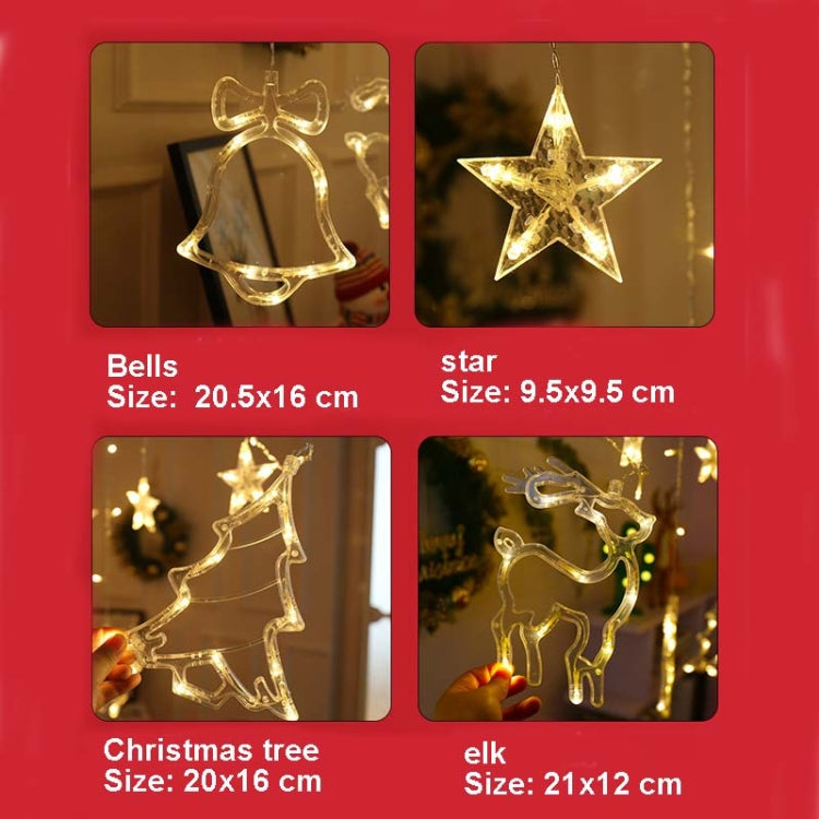 LED Curtain Lights Christmas Decoration Bell And Deer String Lights, Power Supply:USB & Battery Box(Warm White Light) - Christmas Decoration Lamps by PMc TechLife | Online Shopping South Africa | PMc TechLife | Buy Now Pay Later Mobicred
