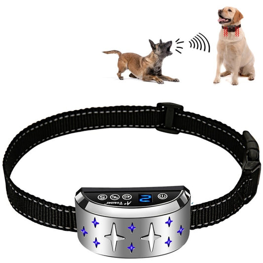 Silver Star Pattern Dog Training Device Electronic Shock Charging Waterproof Collar Pet Bark Stopper - Training Aids by PMC Jewellery | Online Shopping South Africa | PMC Jewellery | Buy Now Pay Later Mobicred