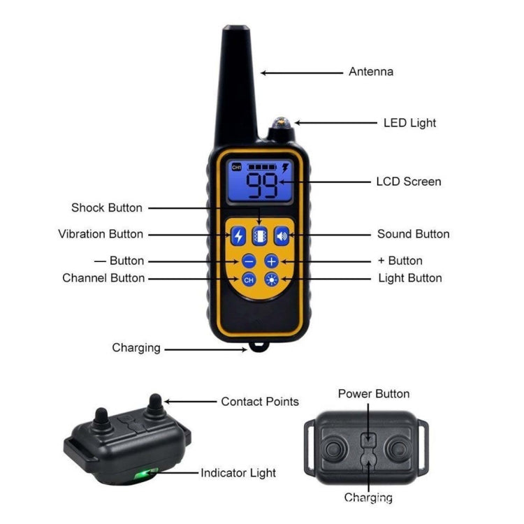 Bark Stopper Dog Training Device Dog Collar with Electric Shock Vibration Warning(UK Plug) - Training Aids by PMC TechLife | Online Shopping South Africa | PMC TechLife | Buy Now Pay Later Mobicred