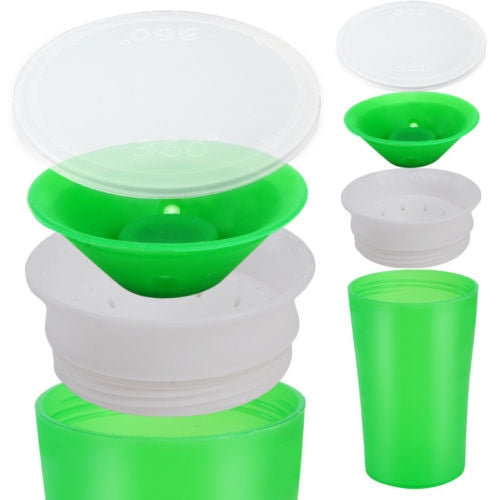 360 Degrees Rotated Baby Learning Drinking Cup With Double Handle Flip(Blue) - free shipping - PMC TechLife - Order now!