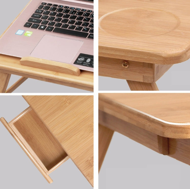 Folding Laptop Desk Bed Card Slot Lifting Type Lazy Computer Desk, Size: Medium (54cm), Style:with Drawer - Laptop Stand by PMC Jewellery | Online Shopping South Africa | PMC Jewellery | Buy Now Pay Later Mobicred