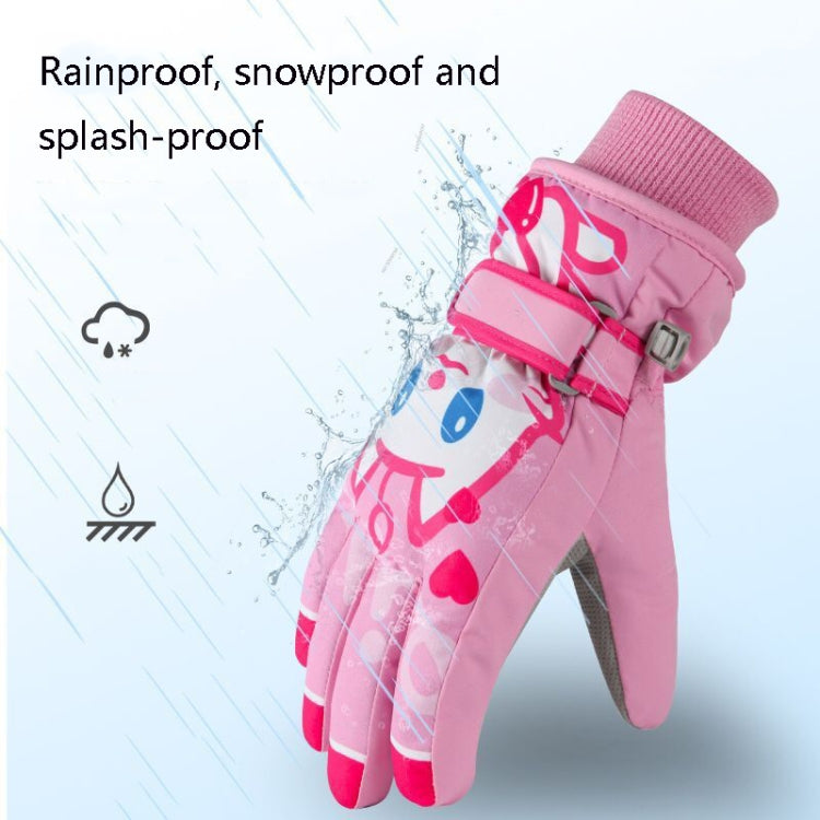 Cartoon Cat Pattern Girls Cute Cotton Gloves Children Ski Windproof and Warm Gloves Non-Slip and Waterproof Riding Gloves, Size: S(Pink) - Children Gloves by PMC Jewellery | Online Shopping South Africa | PMC Jewellery | Buy Now Pay Later Mobicred