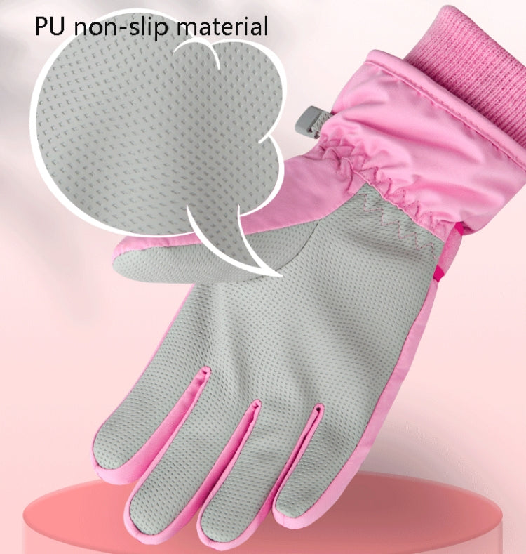 Cartoon Cat Pattern Girls Cute Cotton Gloves Children Ski Windproof and Warm Gloves Non-Slip and Waterproof Riding Gloves, Size: S(Pink) - Children Gloves by PMC Jewellery | Online Shopping South Africa | PMC Jewellery | Buy Now Pay Later Mobicred