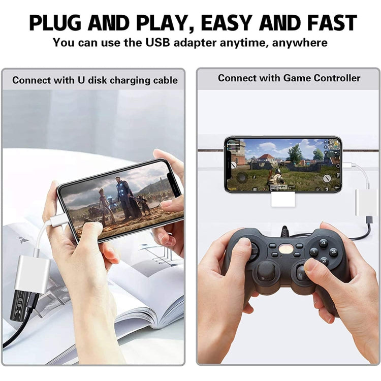 8 Pin To USB2.0+8 Pin Interface OTG Sdapter, Support IOS System(Upgrade) - Converter & Adapter by PMC Jewellery | Online Shopping South Africa | PMC Jewellery | Buy Now Pay Later Mobicred