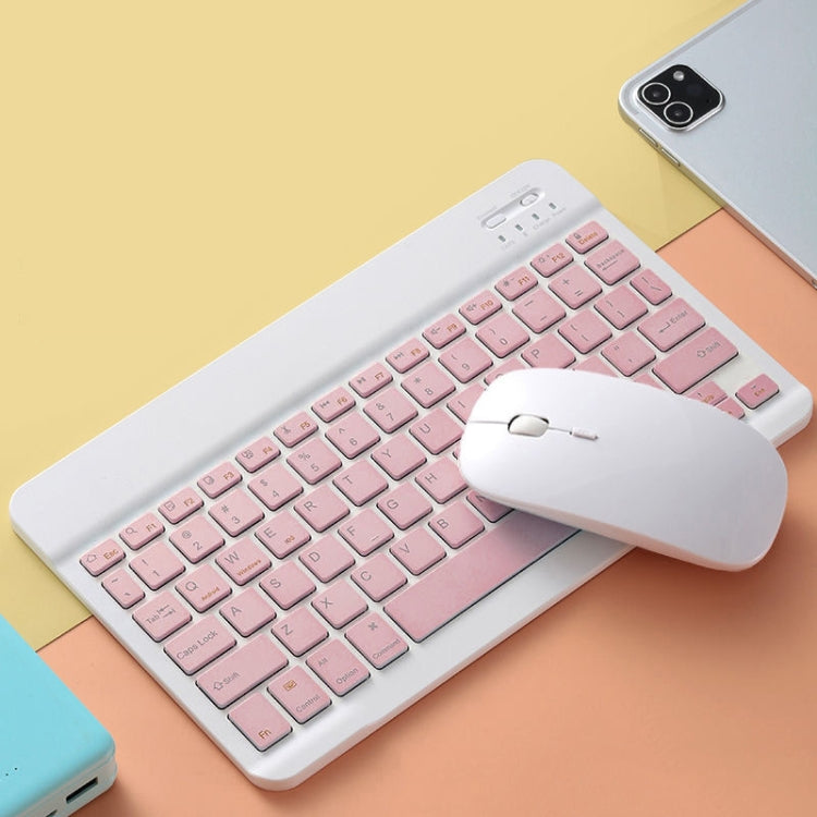 Universal Ultra-Thin Portable Bluetooth Keyboard and Mouse Set For Tablet Phones, Size:7 inch(Pink Keyboard + Pink Mouse) - Universal Keyboard by PMC TechLife | Online Shopping South Africa | PMC TechLife