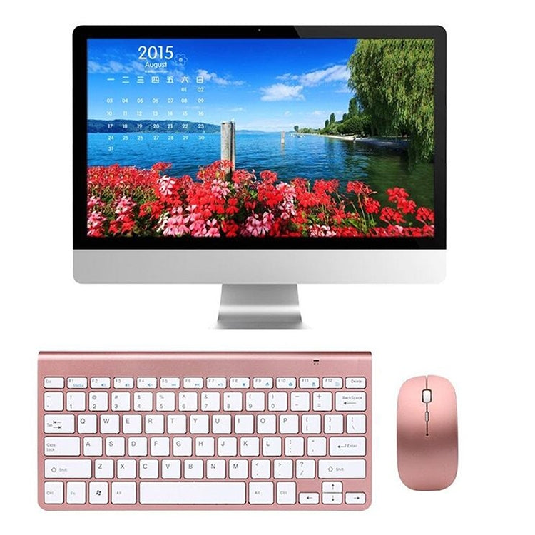 USB External Notebook Desktop Computer Universal Mini Wireless Keyboard Mouse, Style:Keyboard and Mouse Set(Rose Gold) - Wireless Keyboard by PMC Jewellery | Online Shopping South Africa | PMC Jewellery | Buy Now Pay Later Mobicred