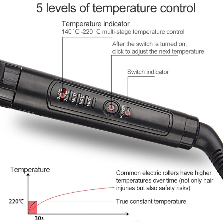 Nano Titanium Hair Curler with LED Digital Temperature Display, Size: 28mm, US Plug - free shipping - PMC TechLife - Order now!