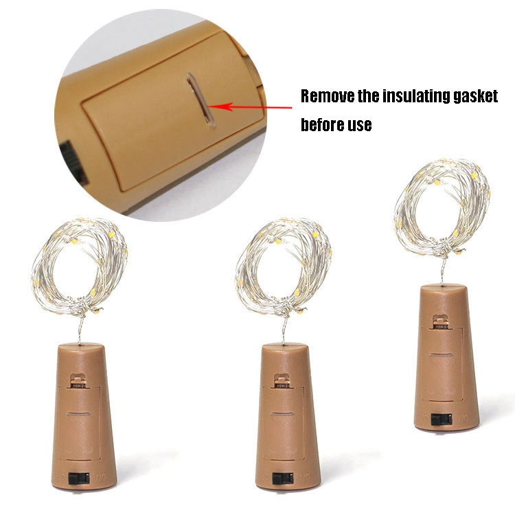 10 PCS LED Wine Bottle Cork Copper Wire String Light IP44 Waterproof Holiday Decoration Lamp, Style:2m 20LEDs(White Light) - Holiday Lights by PMC Jewellery | Online Shopping South Africa | PMC Jewellery | Buy Now Pay Later Mobicred