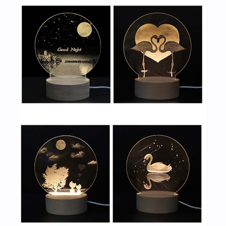 3D Atmosphere Decorative Light Acrylic Inner Carved LED Night Light Creative Girl Table Lamp(Good Night) - Novelty Lighting by PMC TechLife | Online Shopping South Africa | PMC TechLife | Buy Now Pay Later Mobicred