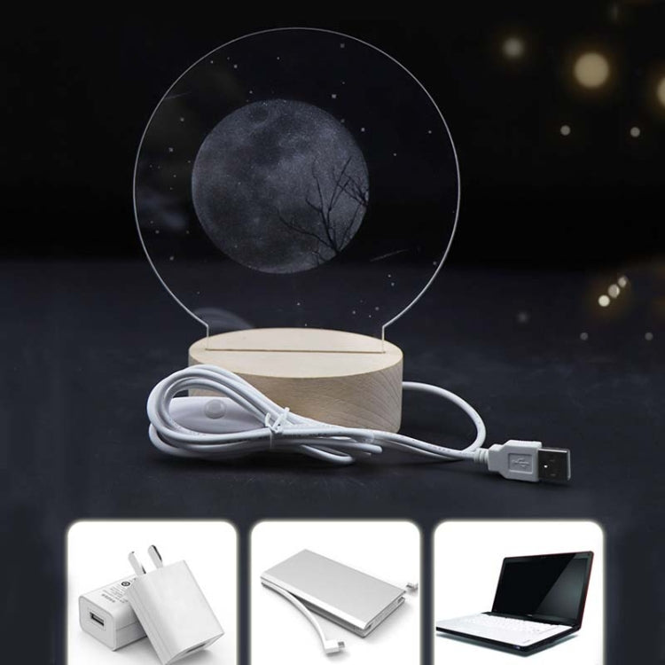 3D Atmosphere Decorative Light Acrylic Inner Carved LED Night Light Creative Girl Table Lamp(Stars And Moon) - Novelty Lighting by PMC TechLife | Online Shopping South Africa | PMC TechLife | Buy Now Pay Later Mobicred
