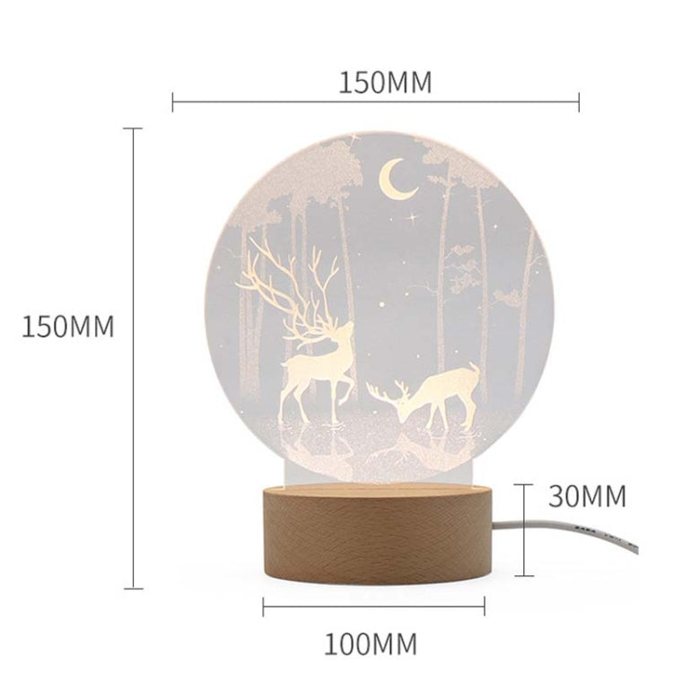 3D Atmosphere Decorative Light Acrylic Inner Carved LED Night Light Creative Girl Table Lamp(Full Moon Swan) - Novelty Lighting by PMC TechLife | Online Shopping South Africa | PMC TechLife | Buy Now Pay Later Mobicred