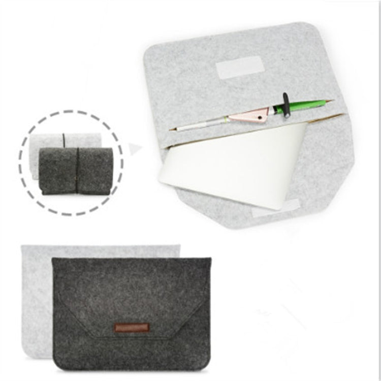 Portable Air Permeable Felt Sleeve Bag for MacBook Laptop, with Power Storage Bag, Size:12 inch(Grey) - Protective Bags by PMC Jewellery | Online Shopping South Africa | PMC Jewellery | Buy Now Pay Later Mobicred