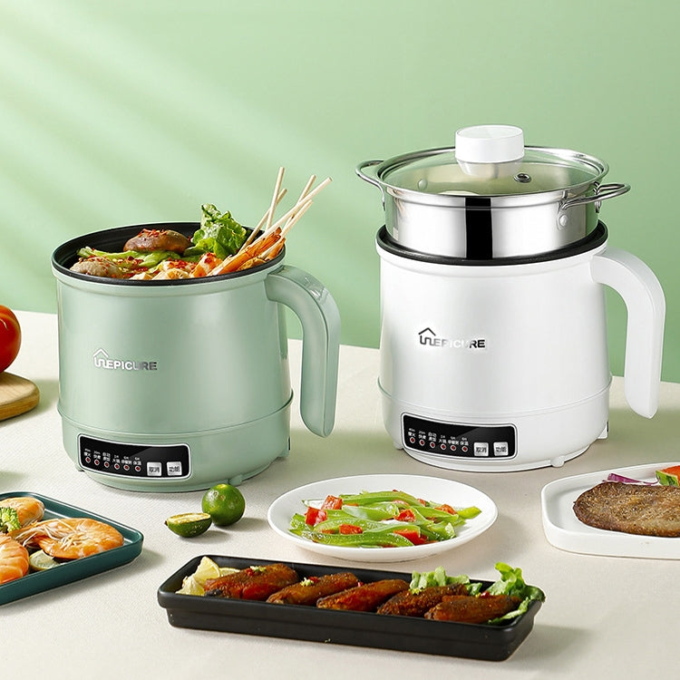 Multi-Function Electric-Cooker Mini Dormitory Student Cooking Rice Stir Frying Non-Stick Pot, 110V US Plug, Colour: White Manual Single Pot(1.7L) - free shipping - PMC TechLife - Order now!