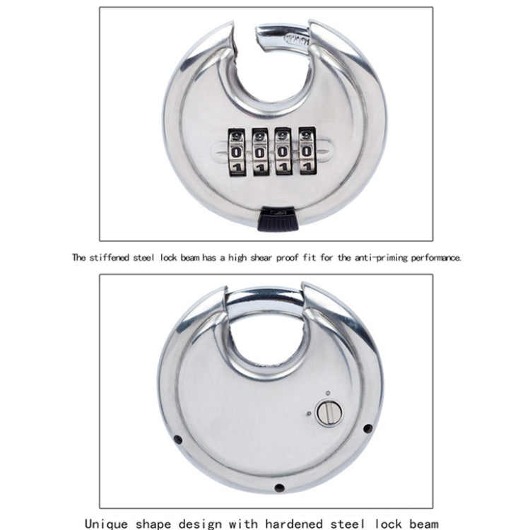 Stainless Steel Password Padlock 304 Waterproof And Rust-Proof Outdoor Courtyard Door Cabinet Lock Round Cake Lock(Silver) - Padlocks by PMC TechLife | Online Shopping South Africa | PMC TechLife