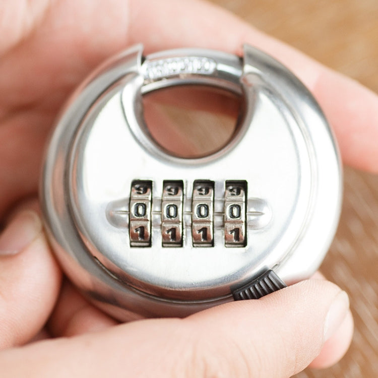 Stainless Steel Password Padlock 304 Waterproof And Rust-Proof Outdoor Courtyard Door Cabinet Lock Round Cake Lock(Silver) - Padlocks by PMC TechLife | Online Shopping South Africa | PMC TechLife