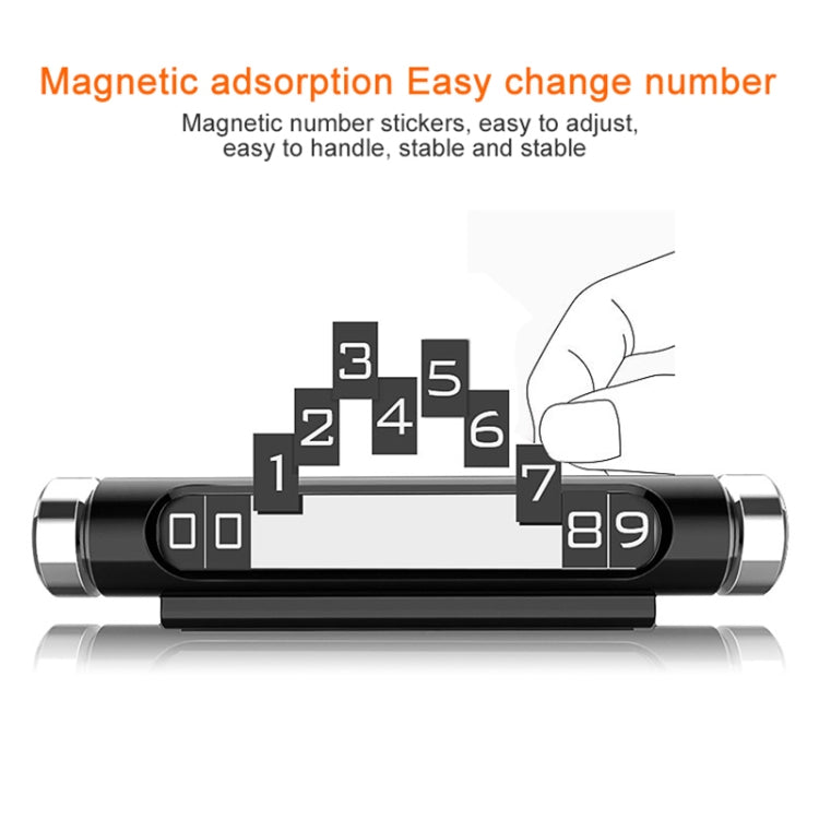 Magnetic Adsorption Design Car Shape Rotatable Luminous Car Temporary Parking Card with Phone Number(Silver) - Parking Card by PMC TechLife | Online Shopping South Africa | PMC TechLife | Buy Now Pay Later Mobicred