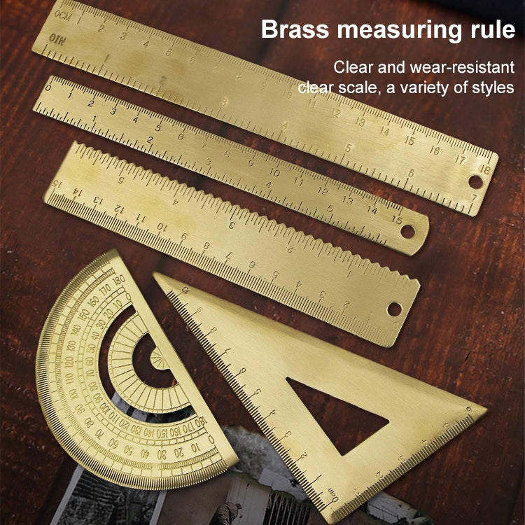 Brass Retro Drawing Ruler Measuring Tools, Model: 0-180 Degree Protractor - Rulers by PMC Jewellery | Online Shopping South Africa | PMC Jewellery