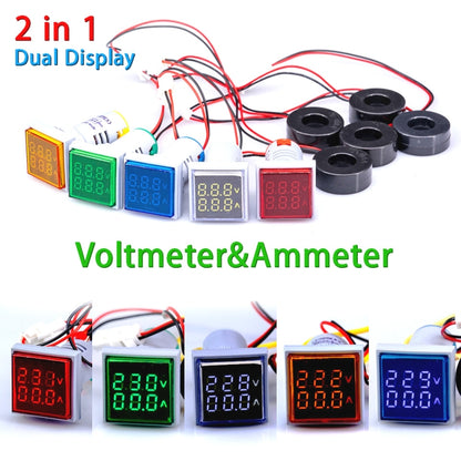 AD16-22FVA Square Signal Indicator Type Mini Digital Display AC Voltage And Current Meter(Red) - Current & Voltage Tester by PMC Jewellery | Online Shopping South Africa | PMC Jewellery