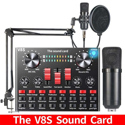 V8S Sound Card Mobile Phone Computer Anchor Live K Song Recording Microphone, Specification:V8S  + Black Bet BM700 Set - Microphone by PMC Jewellery | Online Shopping South Africa | PMC Jewellery | Buy Now Pay Later Mobicred