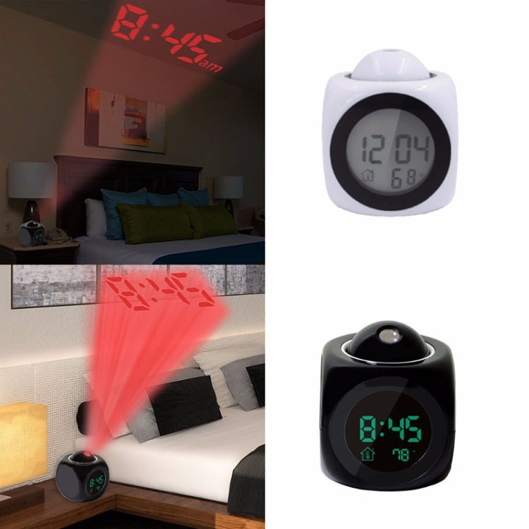 Multi-function LED Projection Alarm Clock Voice Talking Clock, Specification:Black + USB cable - Wall Clock by PMc TechLife | Online Shopping South Africa | PMc TechLife | Buy Now Pay Later Mobicred