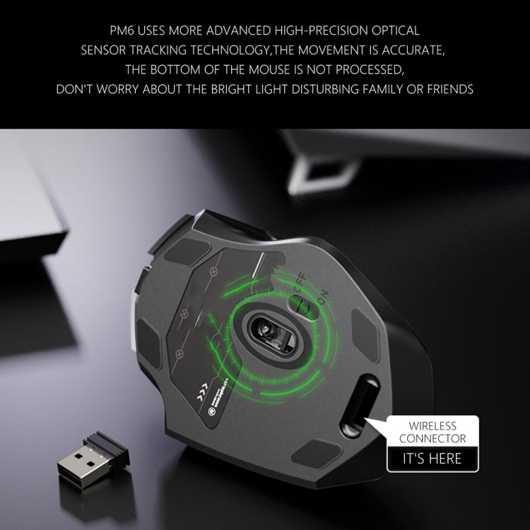 Inphic A1 6 Keys 1000/1200/1600 DPI Home Gaming Wireless Mechanical Mouse, Colour: Gray Wireless+Bluetooth 4.0+Bluetooth 5.0 - free shipping - PMC Jewellery - Order now!