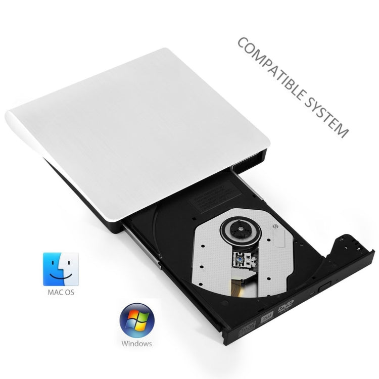Brushed Texture USB 3.0 POP-UP Mobile External DVD-Rw DVD / CD Rewritable Drive External ODD & HDD Device - Rewritable Drive by PMC Jewellery | Online Shopping South Africa | PMC Jewellery | Buy Now Pay Later Mobicred