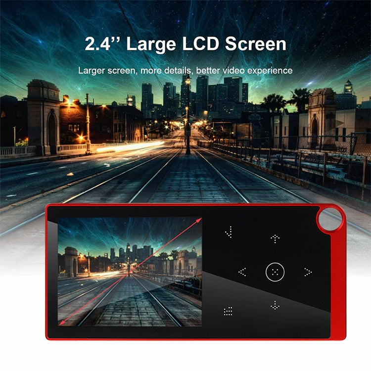 E05 2.4 inch Touch-Button MP4 / MP3 Lossless Music Player, Support E-Book / Alarm Clock / Timer Shutdown, Memory Capacity: 8GB Bluetooth Version(Red) - MP4 Player by PMC Jewellery | Online Shopping South Africa | PMC Jewellery | Buy Now Pay Later Mobicred