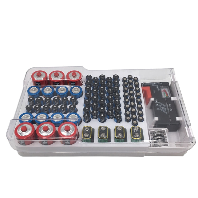 JK-19070823 Battery Storage Box With Battery Capacity Tester(white) - Battery & Resistance Tester by PMC TechLife | Online Shopping South Africa | PMC TechLife