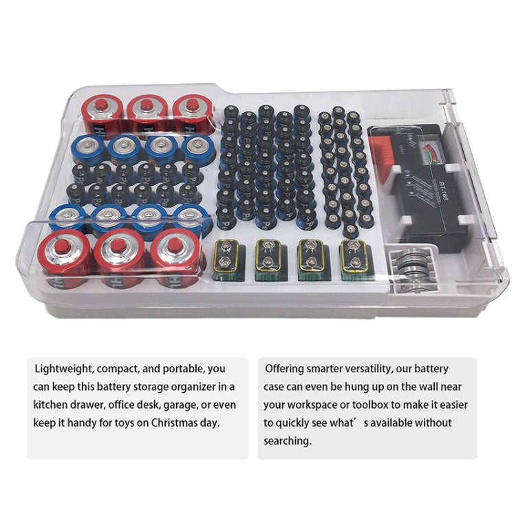 JK-19070823 Battery Storage Box With Battery Capacity Tester(white) - Battery & Resistance Tester by PMC TechLife | Online Shopping South Africa | PMC TechLife