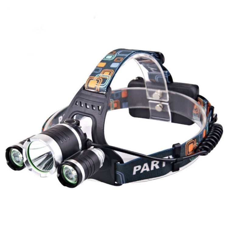 Strong Light Long-Range Rechargeable Three-Head Lamp Outdoor Fishing Lamp Led Head-Mounted Flashlight (3T6 Without Battery) - Headlamp by PMC Jewellery | Online Shopping South Africa | PMC Jewellery | Buy Now Pay Later Mobicred