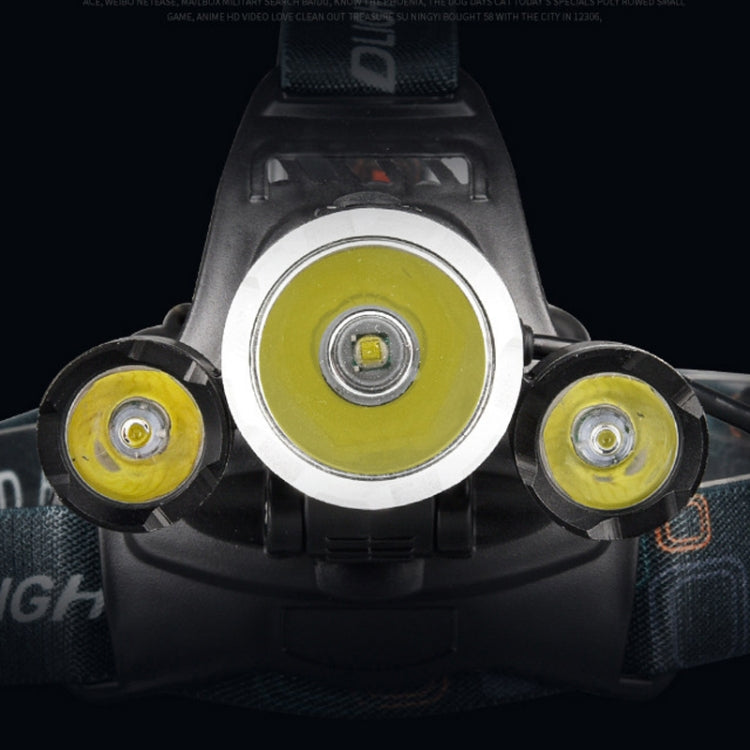 Strong Light Long-Range Rechargeable Three-Head Lamp Outdoor Fishing Lamp Led Head-Mounted Flashlight (3T6 Without Battery) - Headlamp by PMC Jewellery | Online Shopping South Africa | PMC Jewellery | Buy Now Pay Later Mobicred