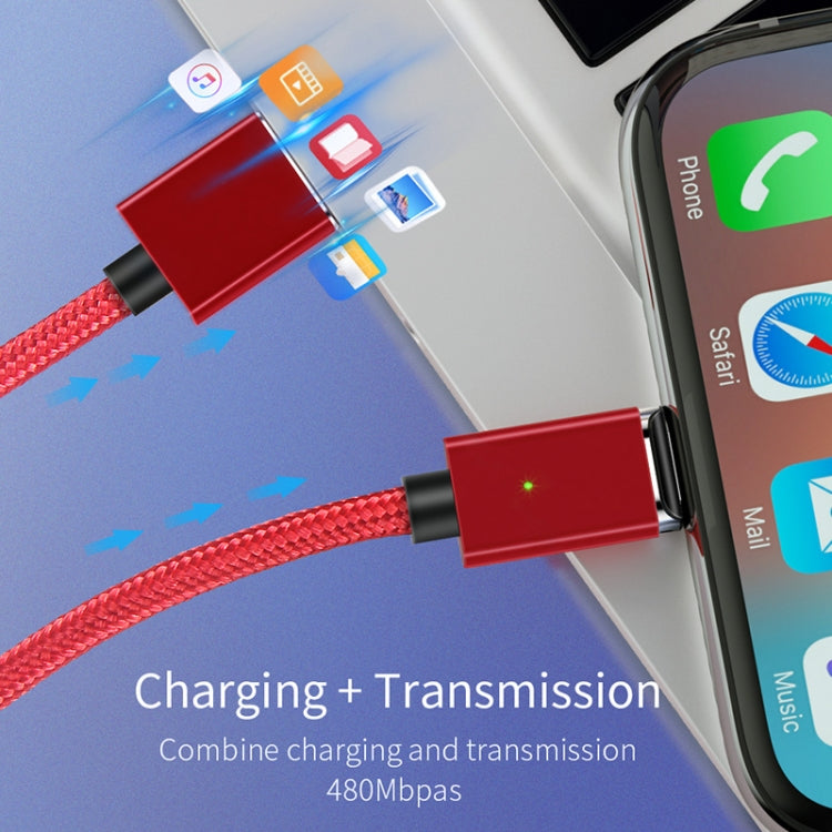 2 PCS ESSAGER Smartphone Fast Charging and Data Transmission Magnetic Cable with 8 Pin Magnetic Head, Cable Length: 2m(Red) - Charging Cable & Head by PMC Jewellery | Online Shopping South Africa | PMC Jewellery | Buy Now Pay Later Mobicred