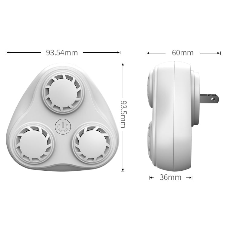 BG310 3-Horn Ultrasonic Automatic Frequency Conversion Mouse Repeller/Insect Repellent/Mosquito Repellent, Product specifications: UK Plug 220V(White) - Repellents by PMC TechLife | Online Shopping South Africa | PMC TechLife | Buy Now Pay Later Mobicred